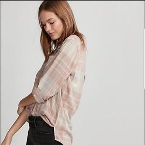 NWT express boyfriend button up